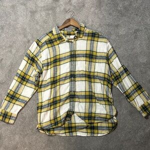 American Eagle Outfitters Yellow Plaid Shirt Jacket